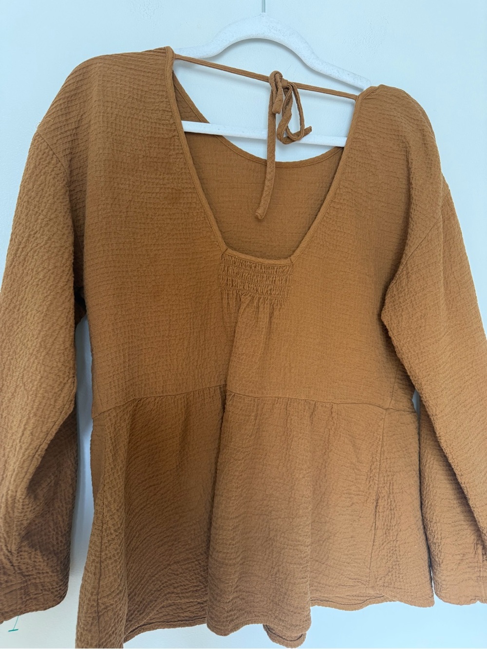 Madewell Blouse Peplum Open-Back Top - Picture 4 of 6